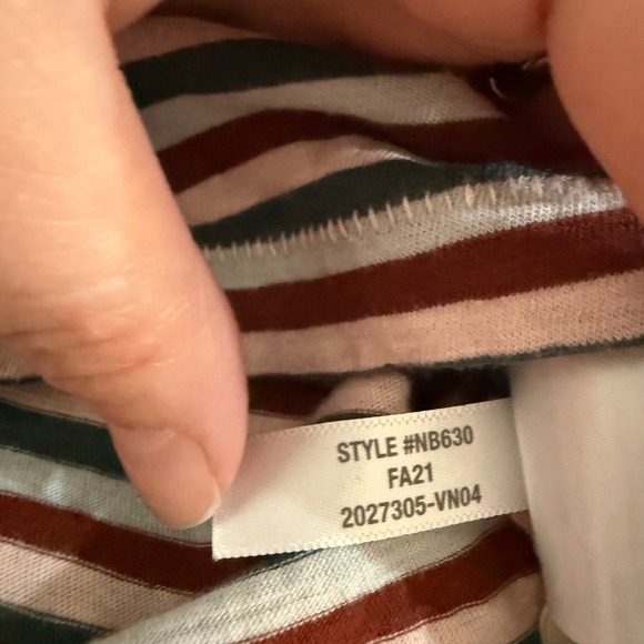 Madewell Medium Whisper Cotton Turtleneck in Herrick Stripe Long Sleeve NB630 - Picture 8 of 9